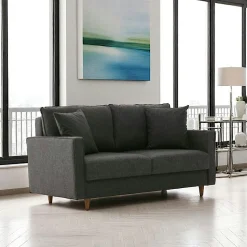 Canapé d'angle convertible beige - côté droit COMO
