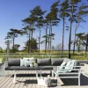 Canapé d'angle jardin en aluminium blanc STOCKHOLM