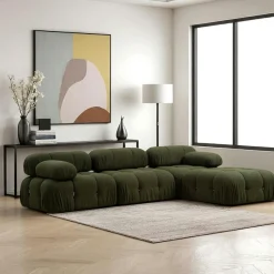 Canapé modulable 3 places - velours beige RONDA