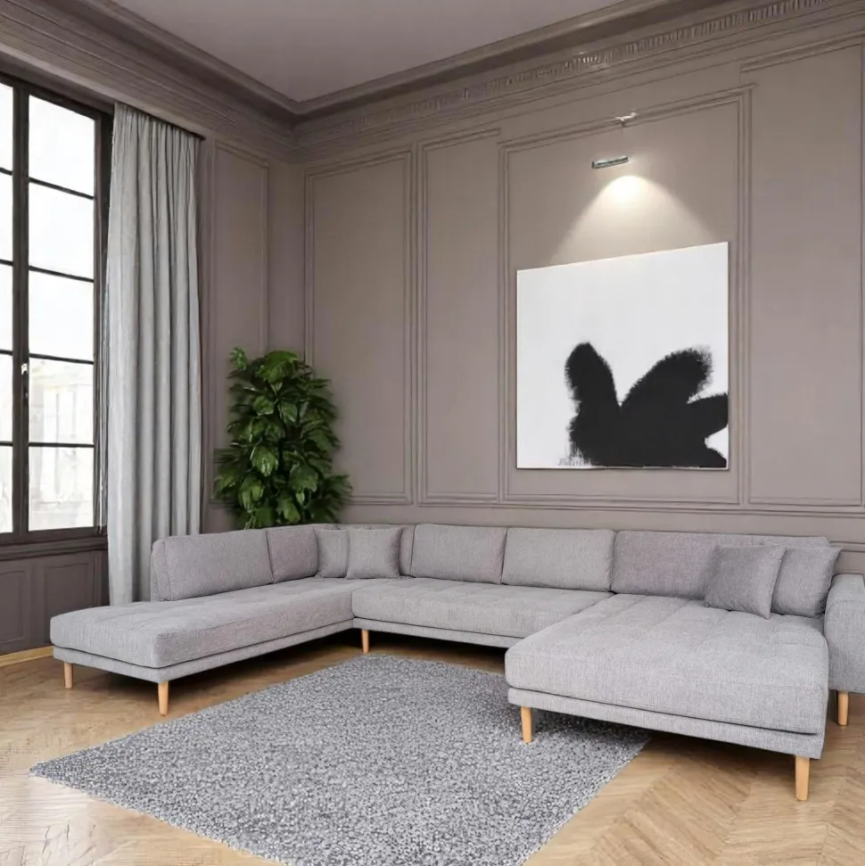 Canapé panoramique beige sable - côté gauche, 370 cm AMSTERDAM