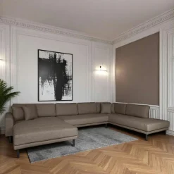 Canapé panoramique marron - côté gauche, 370 cm AMSTERDAM
