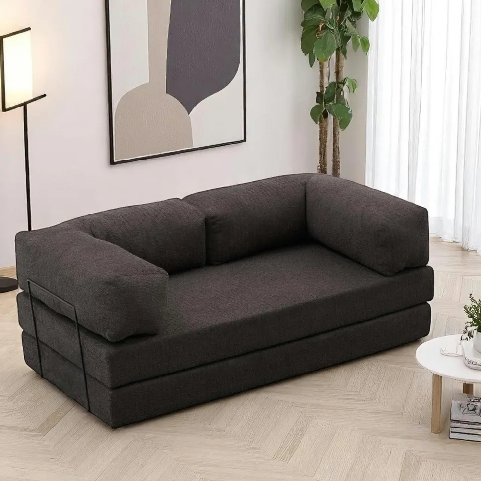 Canapé-lit ocre confort, 190 cm ALTEA