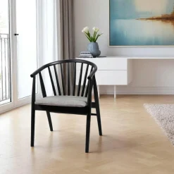 Chaise à barreaux - velours taupe TENA