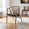 Chaise à barreaux en bois brun - assise assortie TENA