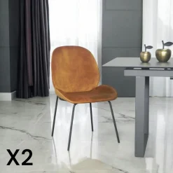 Chaise contemporaine en velours doré FLORENCE (lot 2)