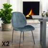 Chaise contemporaine en velours bleu glacier FLORENCE (lot 2)