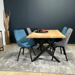 Chaise contemporaine en velours bleu glacier FLORENCE (lot 2)