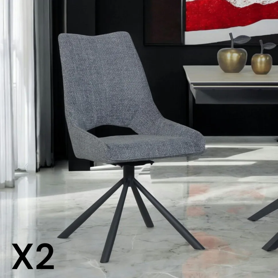 Chaise contemporaine pivotante moutarde (lot de 2) LIGURIE