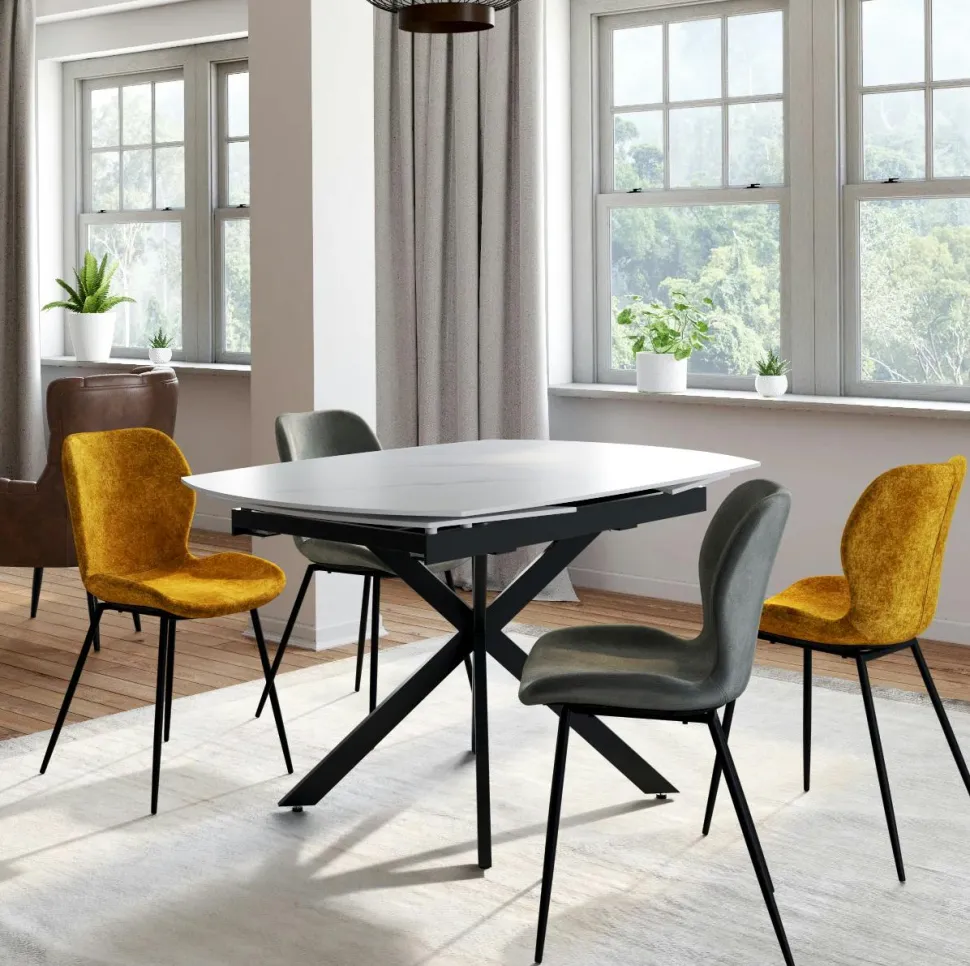 Chaise contemporaine pivotante grise (lot de 2) LIGURIE