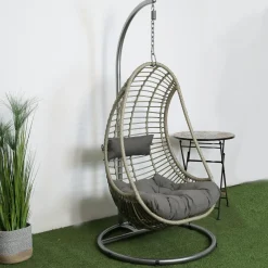 Chaise cuir et rotin havane pied luge (lot de 2) TIM