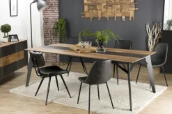 Chaise d'écolier en velours gris (lot de 2) MELBOURNE