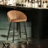 Chaise de bar en velours doré forme coquillage (lot de 2) HAWAI