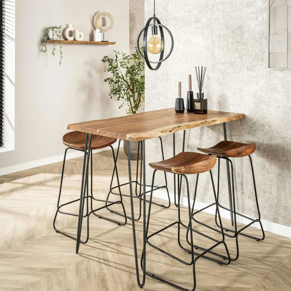 Chaise de bar en velours vert MELBOURNE (lot de 2)