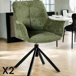 Chaise de bar velours ocre (lot de 2) MALMOE