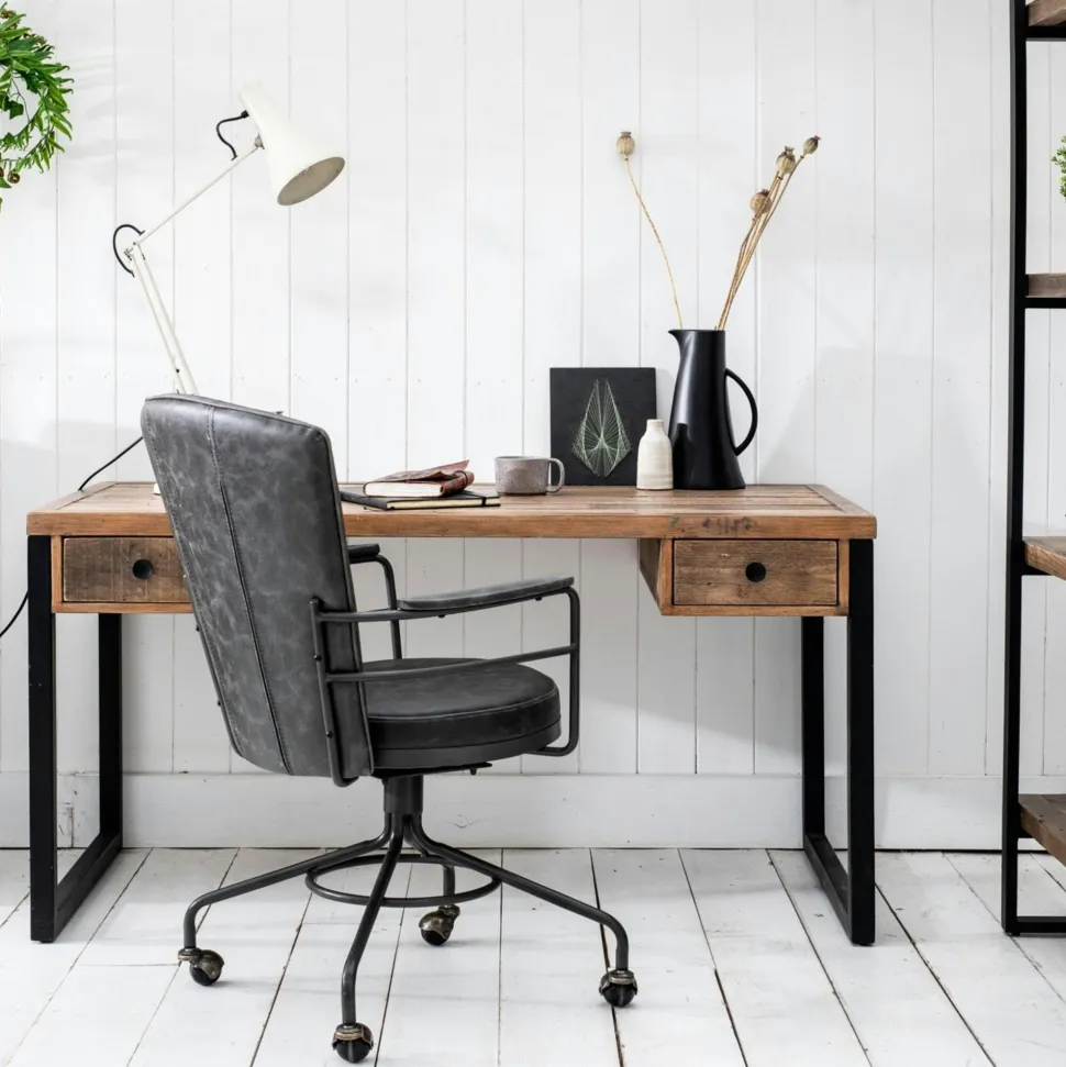 Chaise de bureau industrielle grise BRISBANE