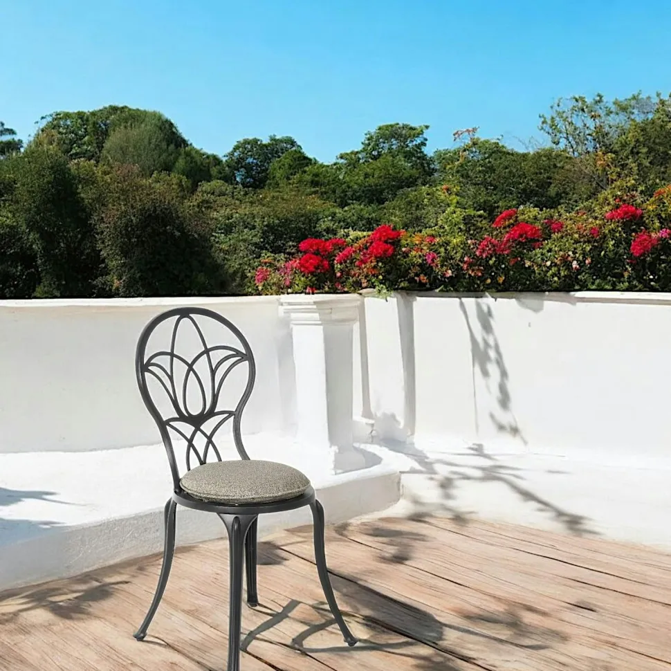 Chaise de jardin bistrot gris foncé