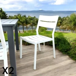 Chaise de jardin en aluminium jaune tendre (lot de 2) STOCKHOLM