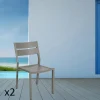Chaise de jardin en aluminium gris sable (lot de 2) STOCKHOLM