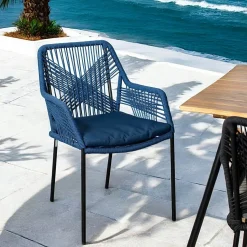 Chaise de jardin en corde tressée grise GRENADE