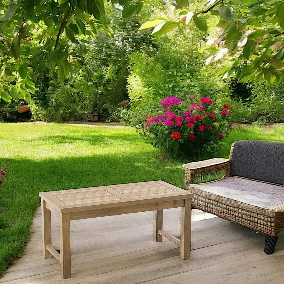 Chaise de jardin en teck avec accoudoirs (lot de 2) SUMMER
