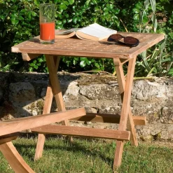 Chaise de jardin en teck à bords droits (lot de 2) SUMMER
