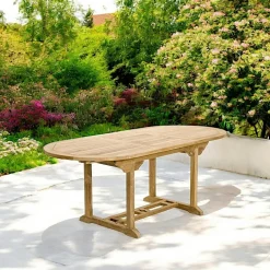 Chaise de jardin en teck et textilène taupe avec accoudoirs (lot de 2) SUMMER