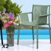 Chaise de jardin verte (lot de 4) MENDOZA