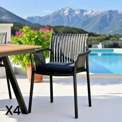 Chaise de jardin verte (lot de 4) MENDOZA