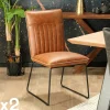 Chaise de salle à manger camel used OKA (lot de 2)
