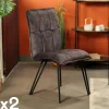 Chaise de salle à manger gris anthracite avec pieds épingle (lot de 2) MALMOE