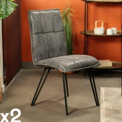 Chaise de salle à manger gris anthracite avec pieds épingle (lot de 2) MALMOE