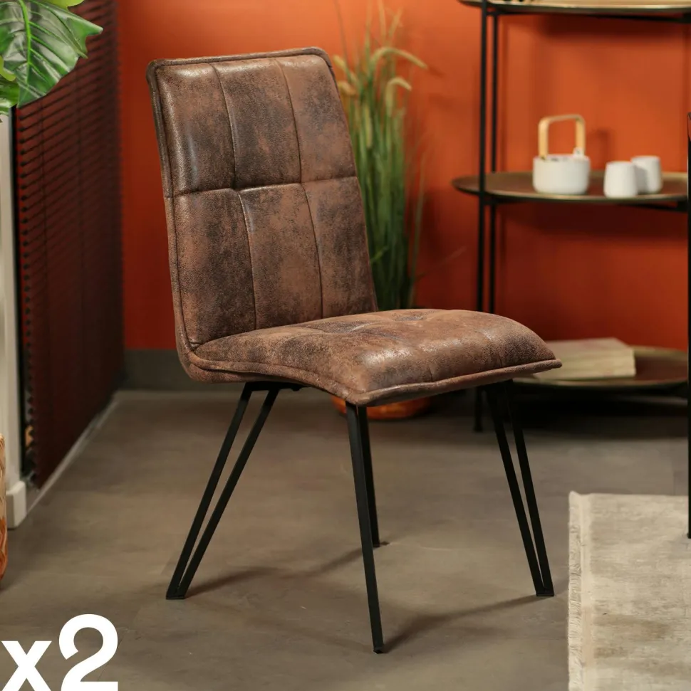 Chaise de salle à manger gris anthracite avec pieds épingle (lot de 2) MALMOE