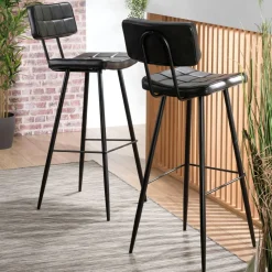 Chaise de salle à manger gris sombre avec pieds épingle (lot de 2) MALMOE