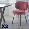 Chaise de salle à manger prune, assise ronde (lot de 2) LIGURIE