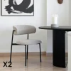 Chaise de salle à manger sable en bouclette avec dossier arrondi (lot de 2) MONTREUX