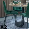 Chaise de salle à manger vert foncé motif damier (lot de 2) TARAZ