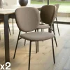 Chaise de table tissu marron (lot de 2) TIM