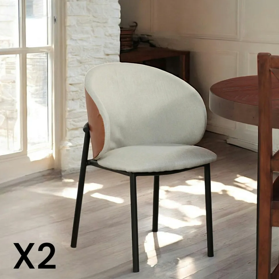 Chaise design beige (lot de 2) HAWAI