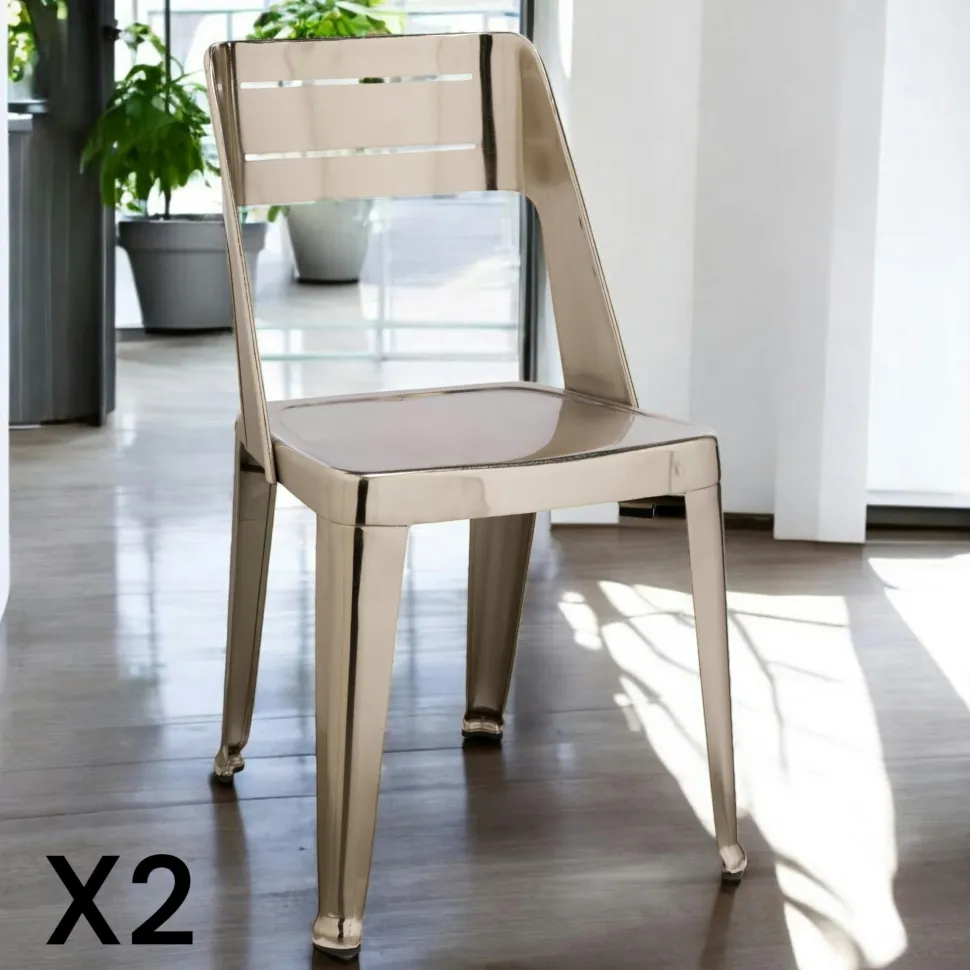 Chaise design chrome (lot de 2) HELSINKI