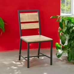 Chaise en Hévéa recyclé naturel et métal 45x51x90cm LOFT
