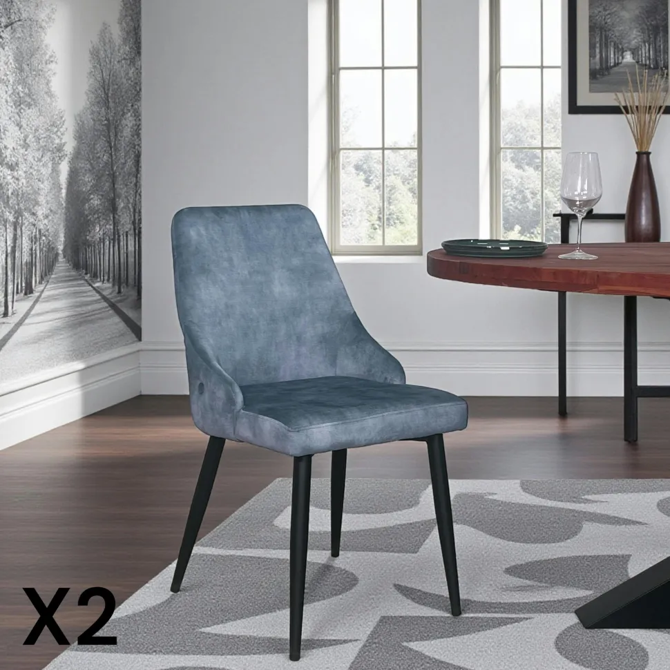 Chaise en velours havane (lot de 2) MALMOE