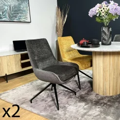 Chaise en velours havane (lot de 2) MALMOE