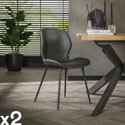 Chaise en velours jaune moutarde MELBOURNE (lot de 2)