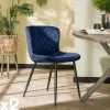 Chaise en velours piqué bleu (lot de 2) MELBOURNE