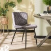 Chaise en velours piqué gris (lot de 2) MELBOURNE
