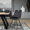 Chaise gris sombre avec poignée (lot de 2) MALMOE