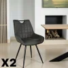 Chaise grise effet vieilli à poignée intégrée (lot de 2) MALMOE