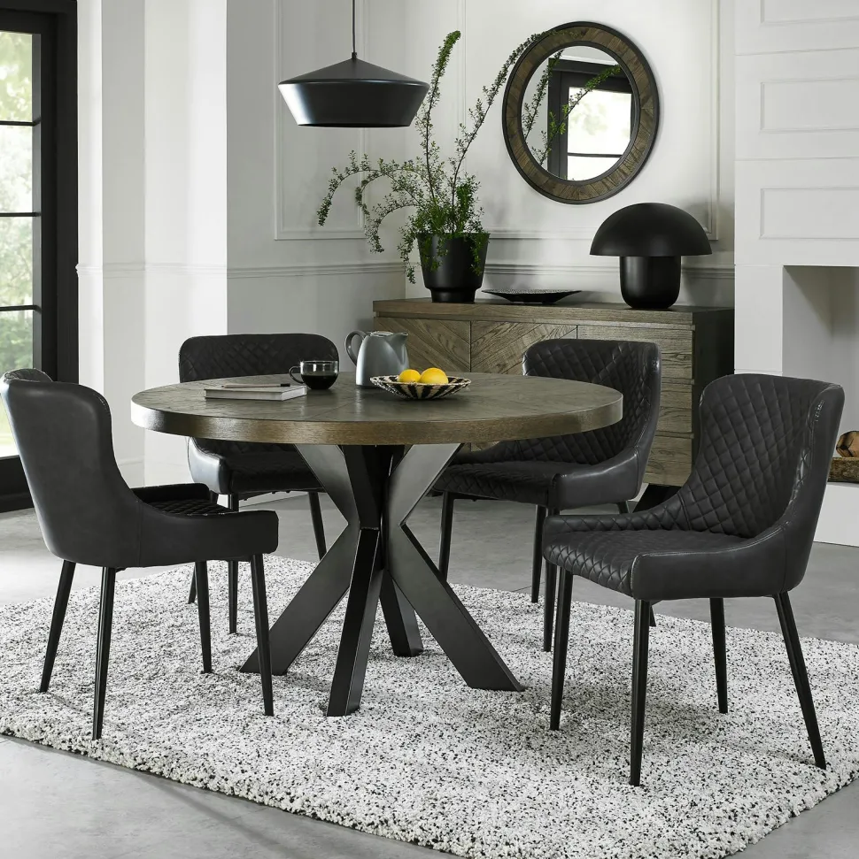 Chaise grise en velours (lot de 2) ARLINGTON
