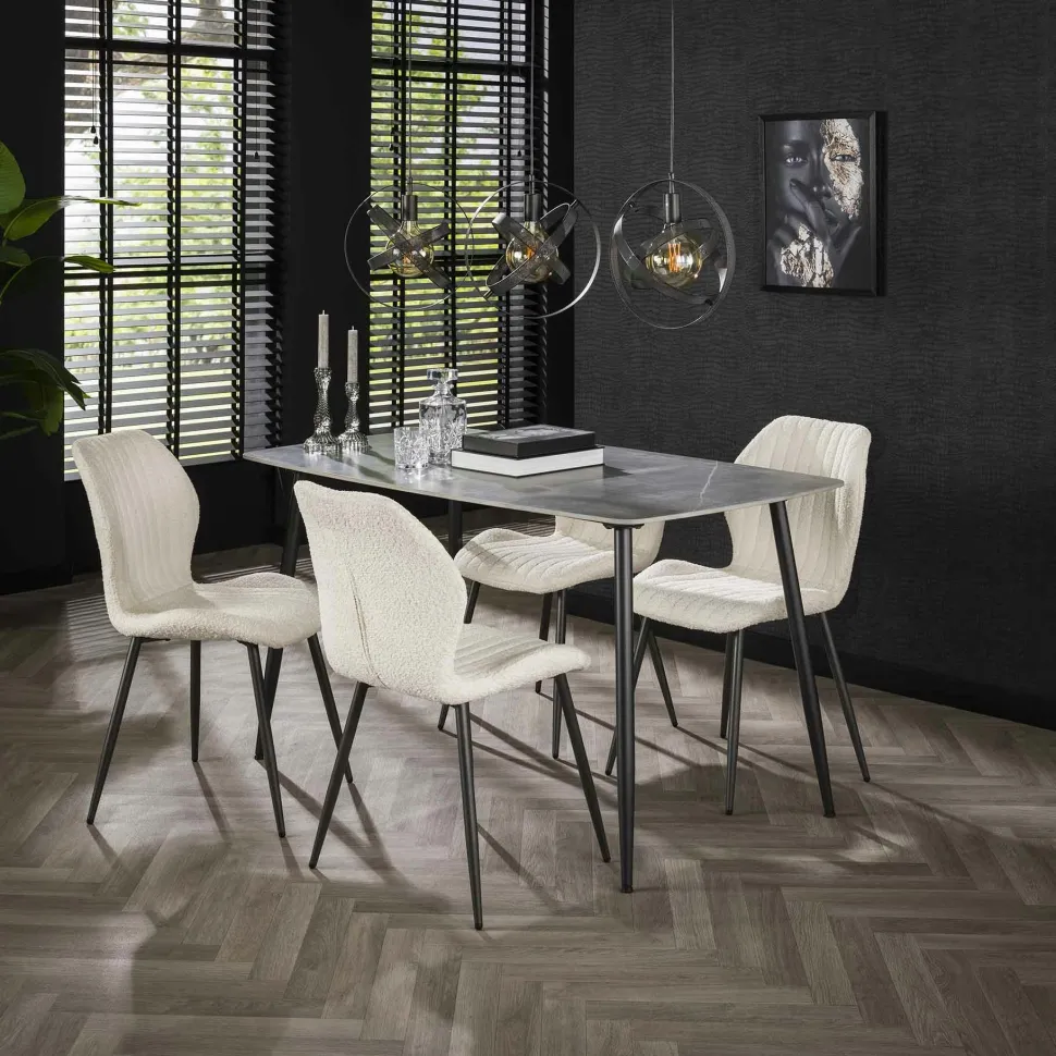 Chaise grise motif ligne (lot de 2) BURGOS