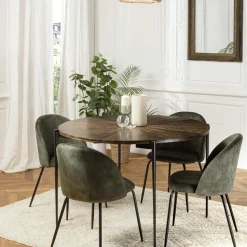 Chaise noire à couture apparente (lot de 2) TIM